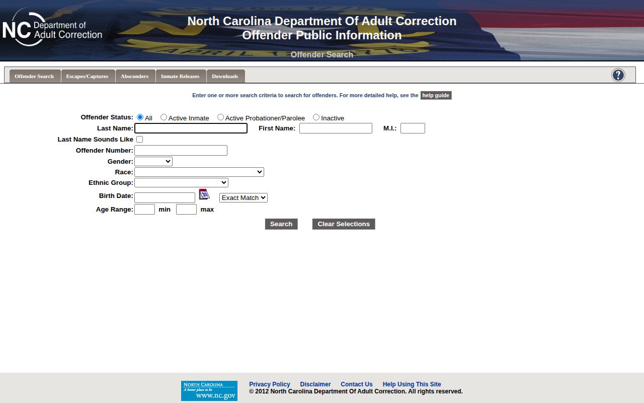 NCDAC offender search for Dare County released inmates